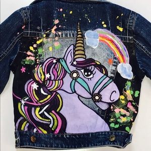 Custom painted denim jacket